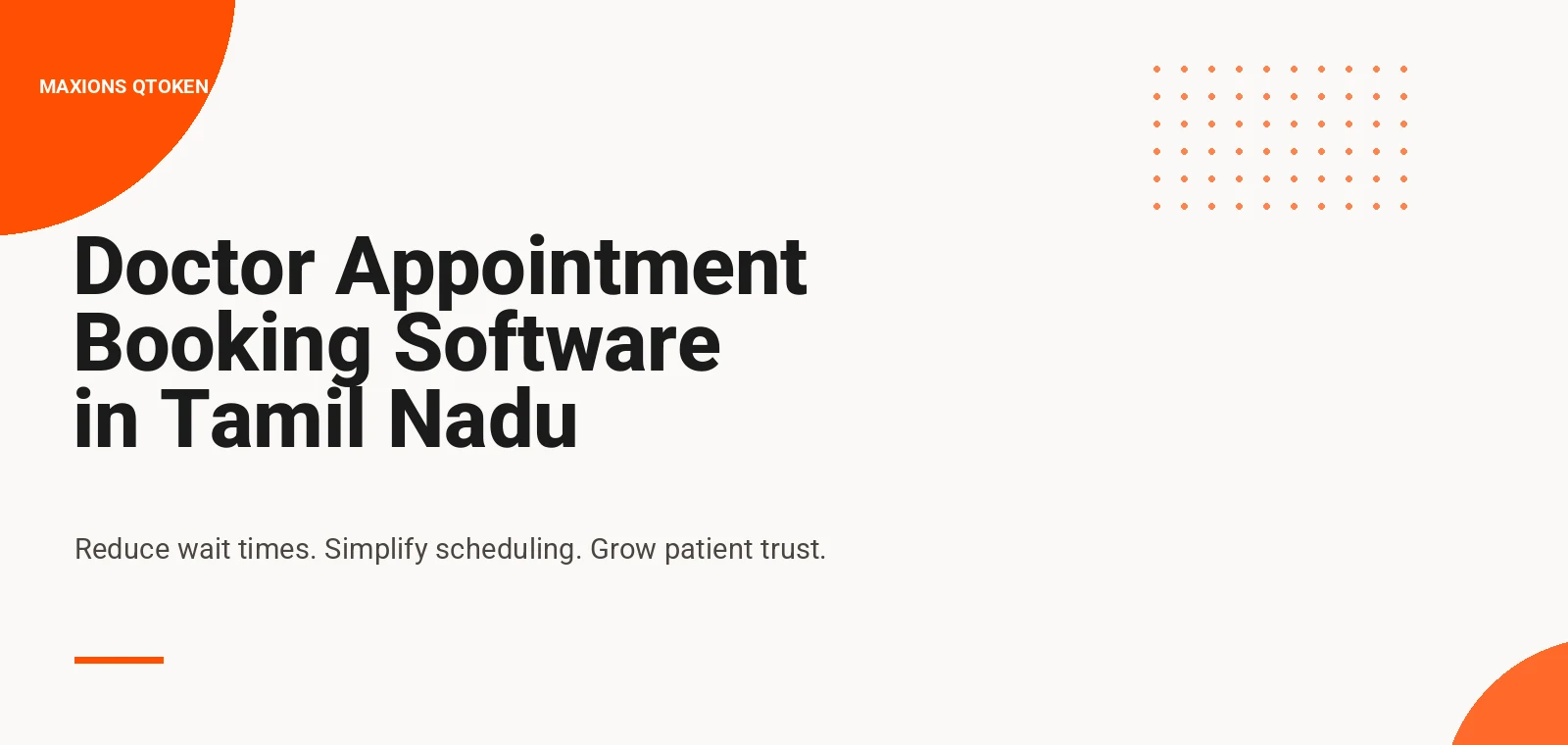 Doctor appointment booking software in Tamil Nadu by Maxions QToken - digital queue and clinic scheduling system