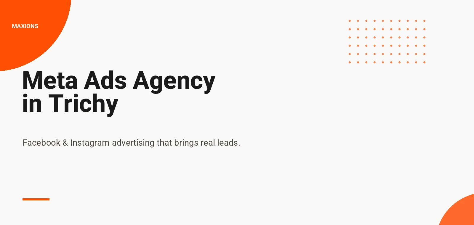 Meta Ads Agency in Trichy - Facebook and Instagram advertising by Maxions