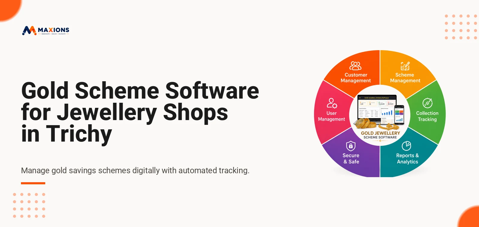 Gold Jewellery Scheme Software dashboard - customer, scheme, and collection management - Maxions